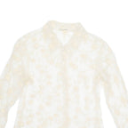 Sheer Womens Shirt White Long Sleeve Floral S