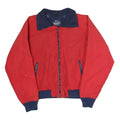 WOOLRICH Mens Red & Navy Zip Jacket L Cotton Blend Classic Casual Outerwear