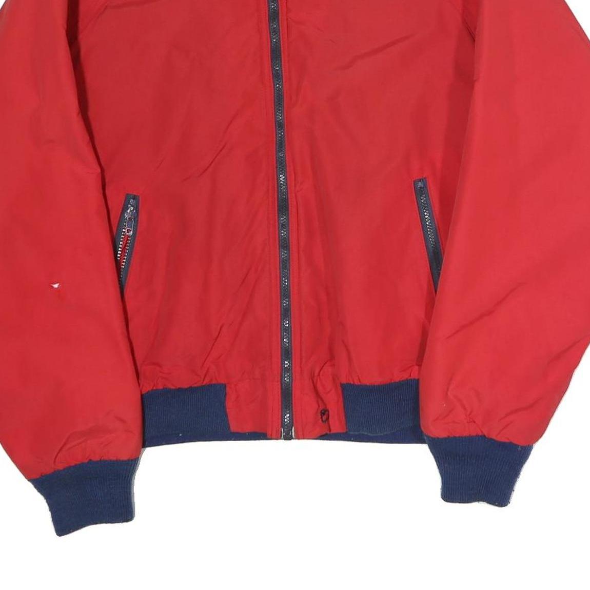 WOOLRICH Mens Red & Navy Zip Jacket L Cotton Blend Classic Casual Outerwear