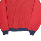 WOOLRICH Mens Red & Navy Zip Jacket L Cotton Blend Classic Casual Outerwear