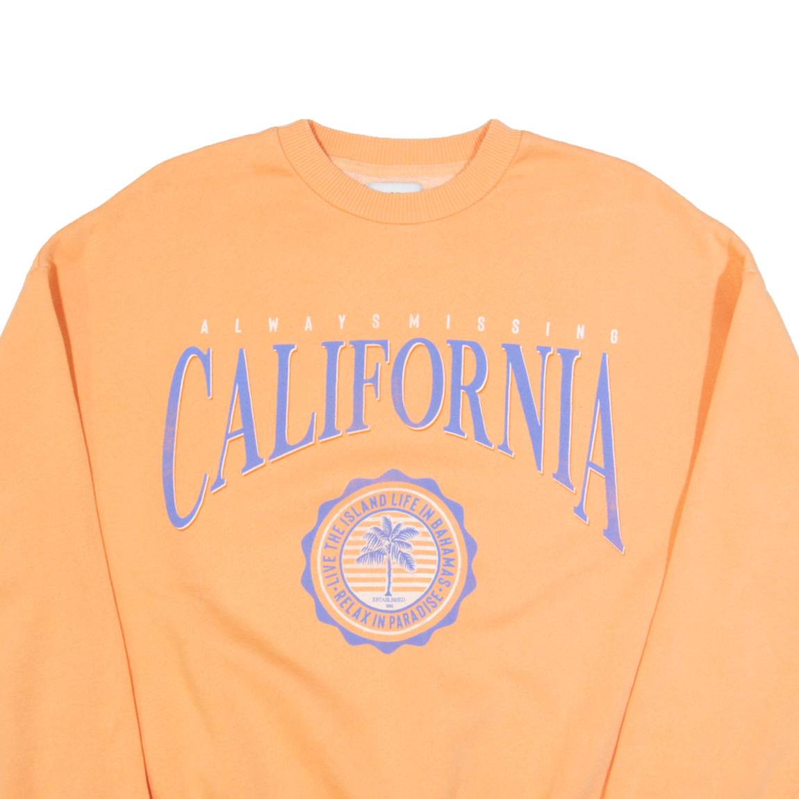 PULL&BEAR California Womens Sweatshirt Orange USA XS