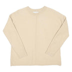 HOBBS LONDON Womens Cream Plain Cotton Blend Jumper Crew Neck Basic Knit S