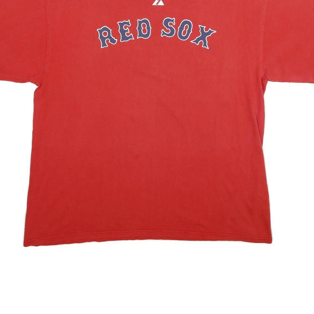 MAJESTIC Mens Red Sox Red Graphic T-Shirt XL Short Sleeve Crew Neck Ortiz 34