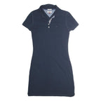 HILFIGER DENIM Womens Navy Blue Polo Cotton Dress Short Sleeve Mini S