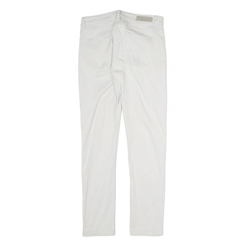 CALVIN KLEIN JEANS Womens Cotton Blend White Slim Skinny Trousers W28 L27