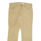 CARHARTT Mens Relaxed Trousers Beige W34 L30 Cotton Blend Zip Pockets Workwear