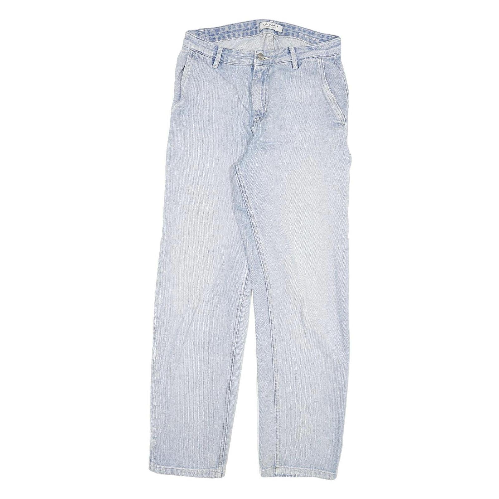 CARHARTT Womens Regular Fit Straight Leg Denim Light W26 L27 Cotton Blend Zip