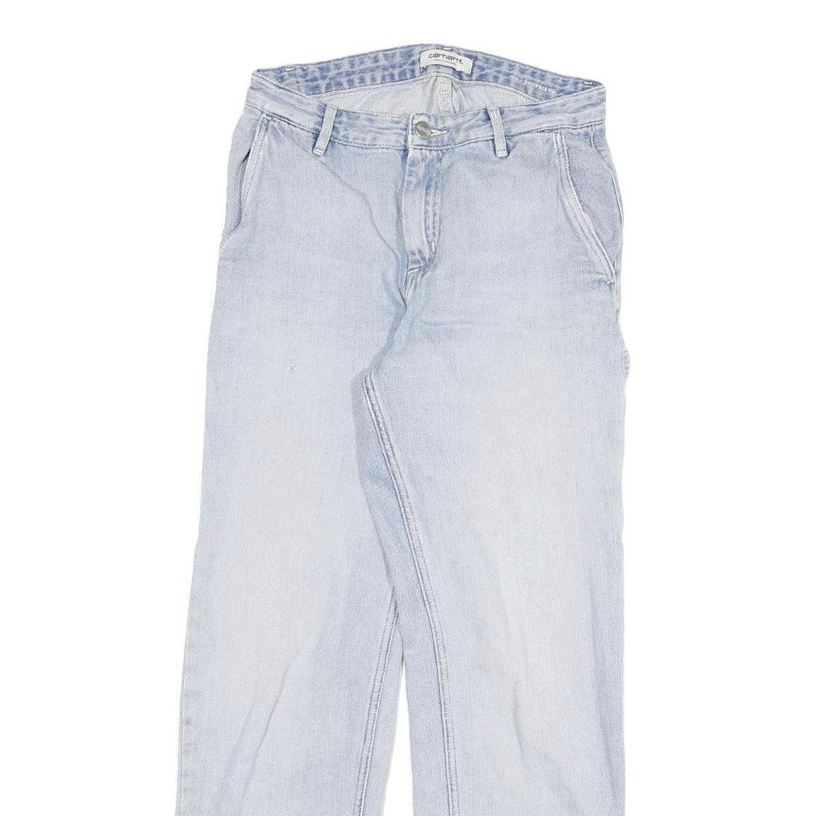 CARHARTT Womens Regular Fit Straight Leg Denim Light W26 L27 Cotton Blend Zip