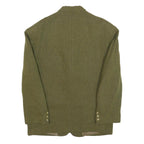 ESPRIT Mens Green Herringbone Blazer Classic Fit M Wool Blend Woven Button