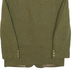 ESPRIT Mens Green Herringbone Blazer Classic Fit M Wool Blend Woven Button