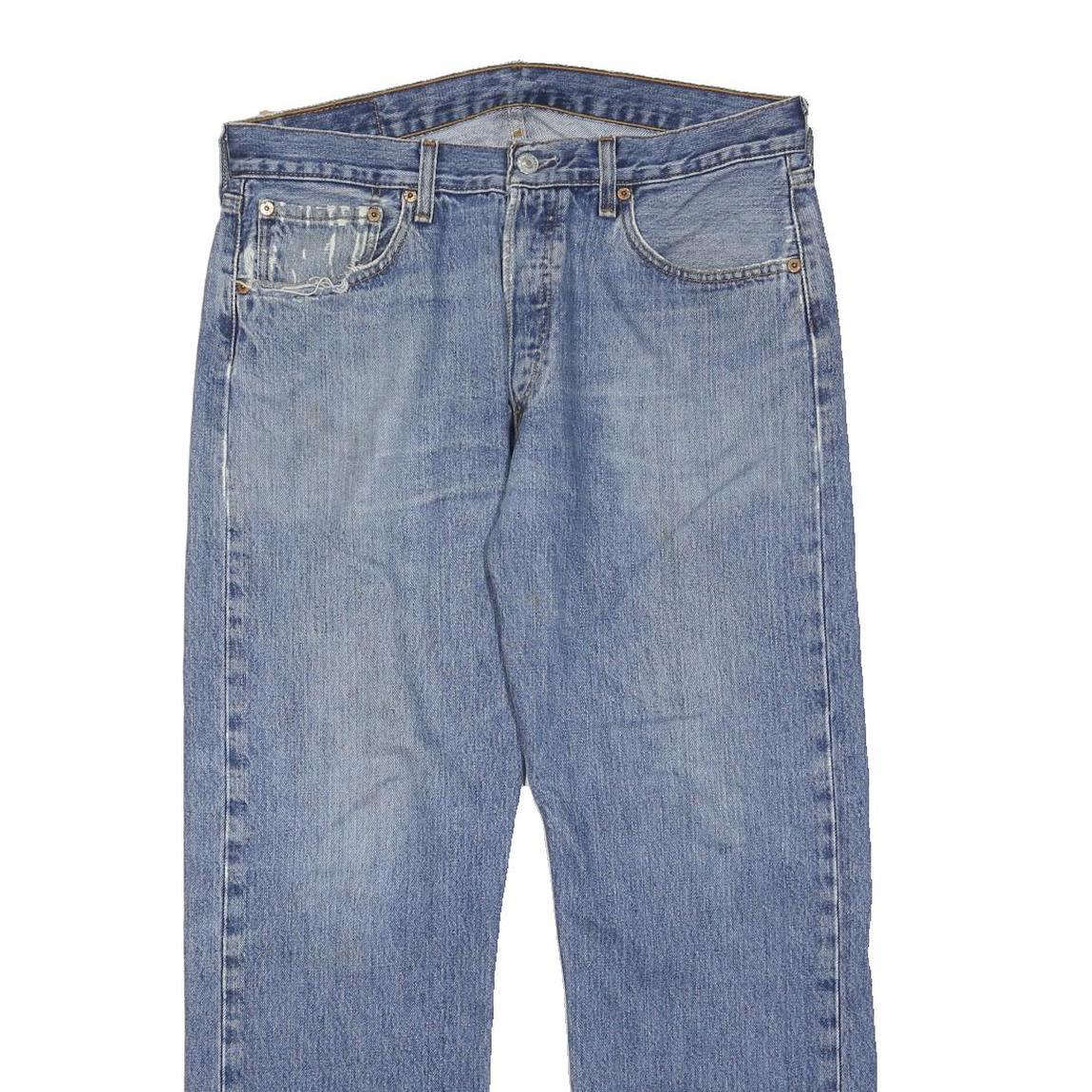 LEVI'S 501 Mens Jeans Blue Regular Straight Denim Medium W33 L28 Classic Button