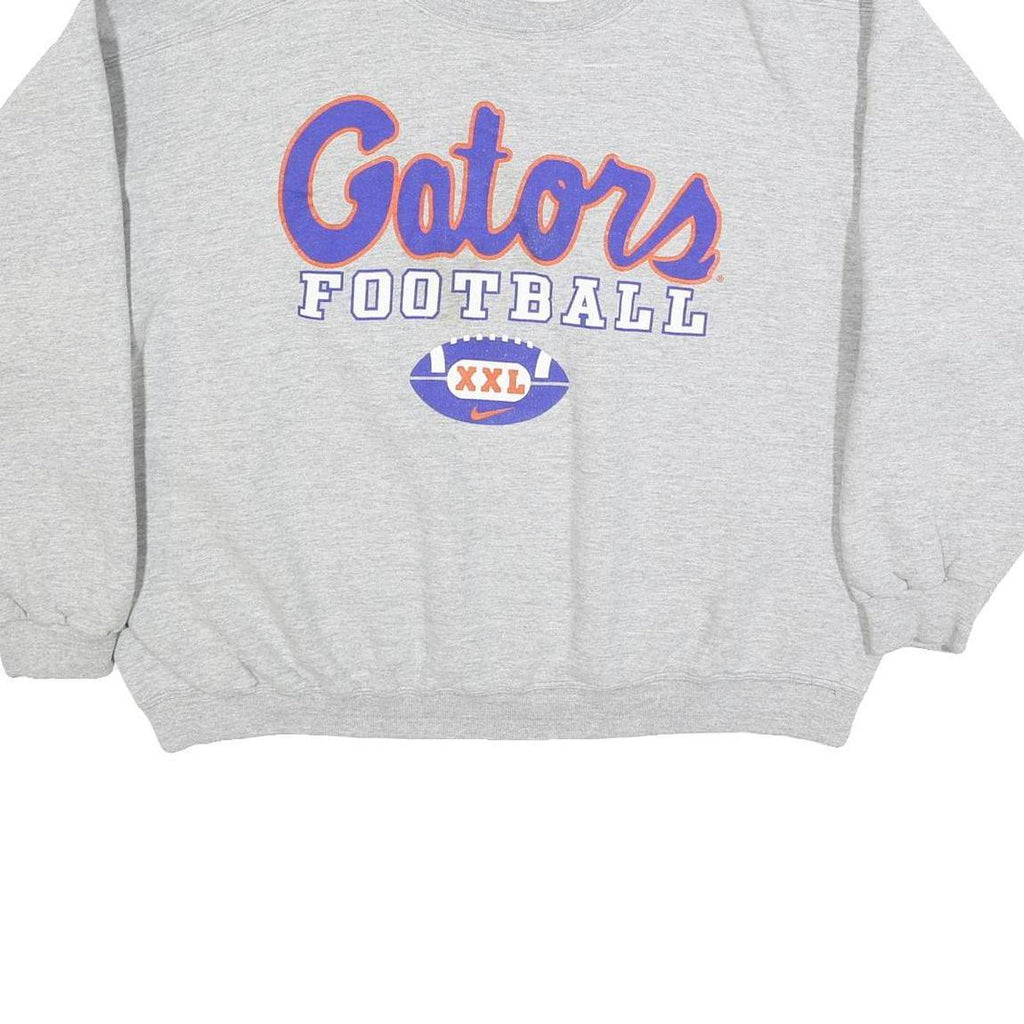 NIKE Mens Grey Gators Football Crew Neck XL Sweatshirt Cotton Blend Pullover
