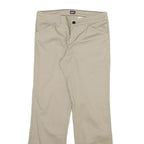 DICKIES Mens Cotton Blend Beige Regular Fit Straight Leg Trousers W30 L29 Casual