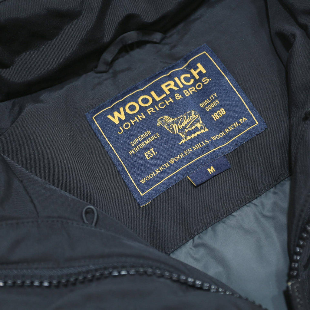 WOOLRICH Womens Black Jacket M Cotton Blend Hooded Zip Up Casual Outerwear