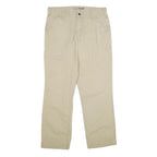 CARHARTT Mens Beige Relaxed Straight Trousers W34 L32 Cotton Blend Zip Workwear