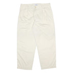 BENETTON Mens Cotton White Relaxed Tapered Trousers W36 L28 Casual Wear