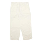 BENETTON Mens Cotton White Relaxed Tapered Trousers W36 L28 Casual Wear