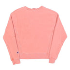 CHAMPION Womens Pink Crew Neck XS Cotton Blend Pullover Sweatshirt Logo Sleeve