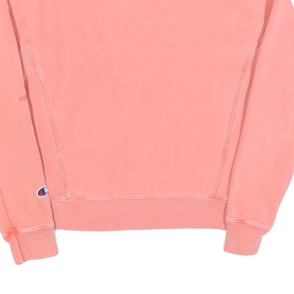 CHAMPION Womens Pink Crew Neck XS Cotton Blend Pullover Sweatshirt Logo Sleeve