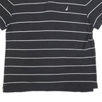 NAUTICA Mens Black & White Striped Short Sleeve Polo Shirt 2XL Cotton Blend