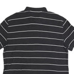 NAUTICA Mens Black & White Striped Short Sleeve Polo Shirt 2XL Cotton Blend