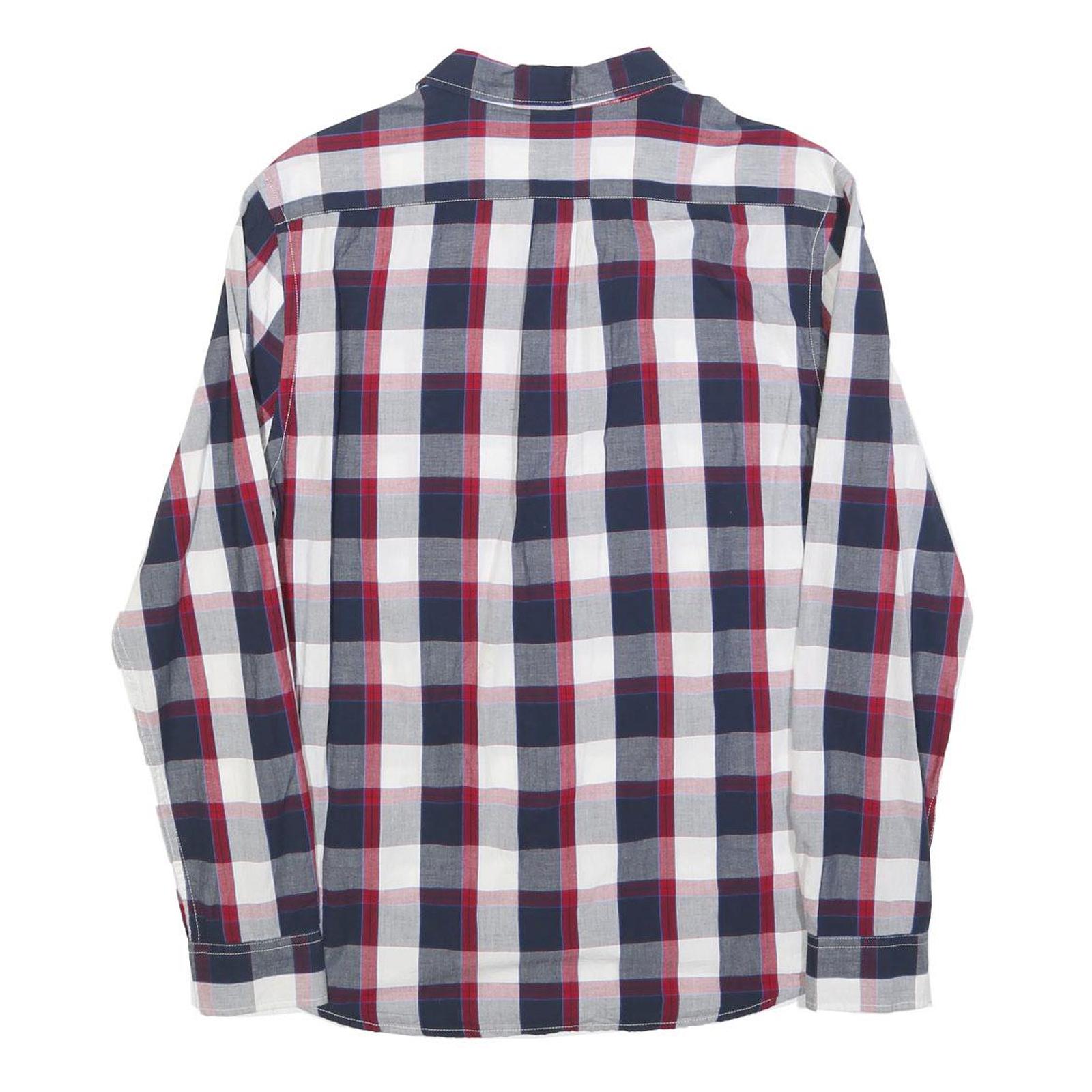 WRANGLER Mens Blue & Red Check Shirt M Cotton Blend Casual Button Down