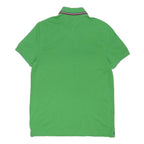 TOMMY HILFIGER Mens Green Short Sleeve Polo Shirt S Cotton Blend Logo Print