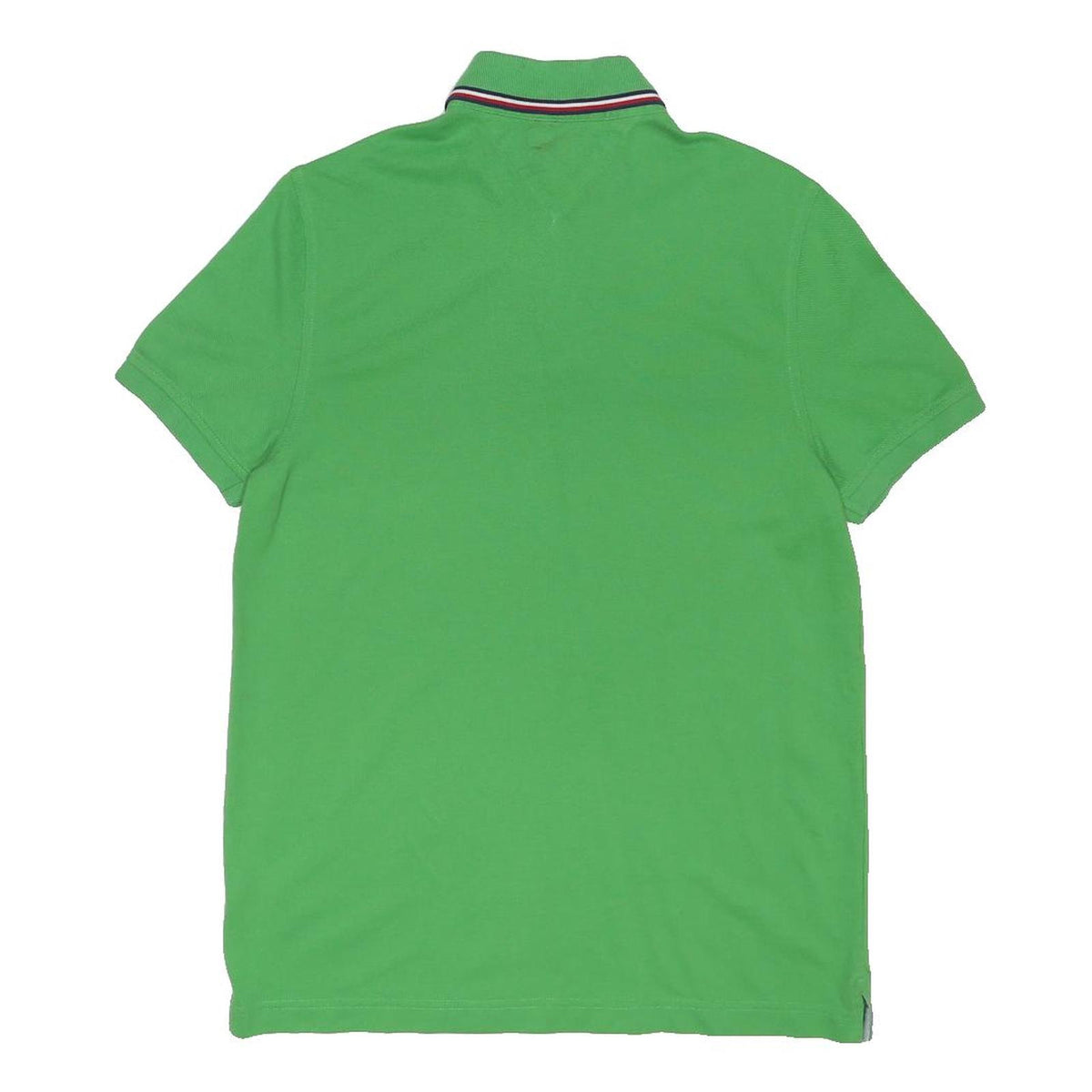 TOMMY HILFIGER Mens Green Short Sleeve Polo Shirt S Cotton Blend Logo Print
