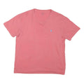 POLO RALPH LAUREN Mens Pink V-Neck T-Shirt M Cotton Blend Classic Fit