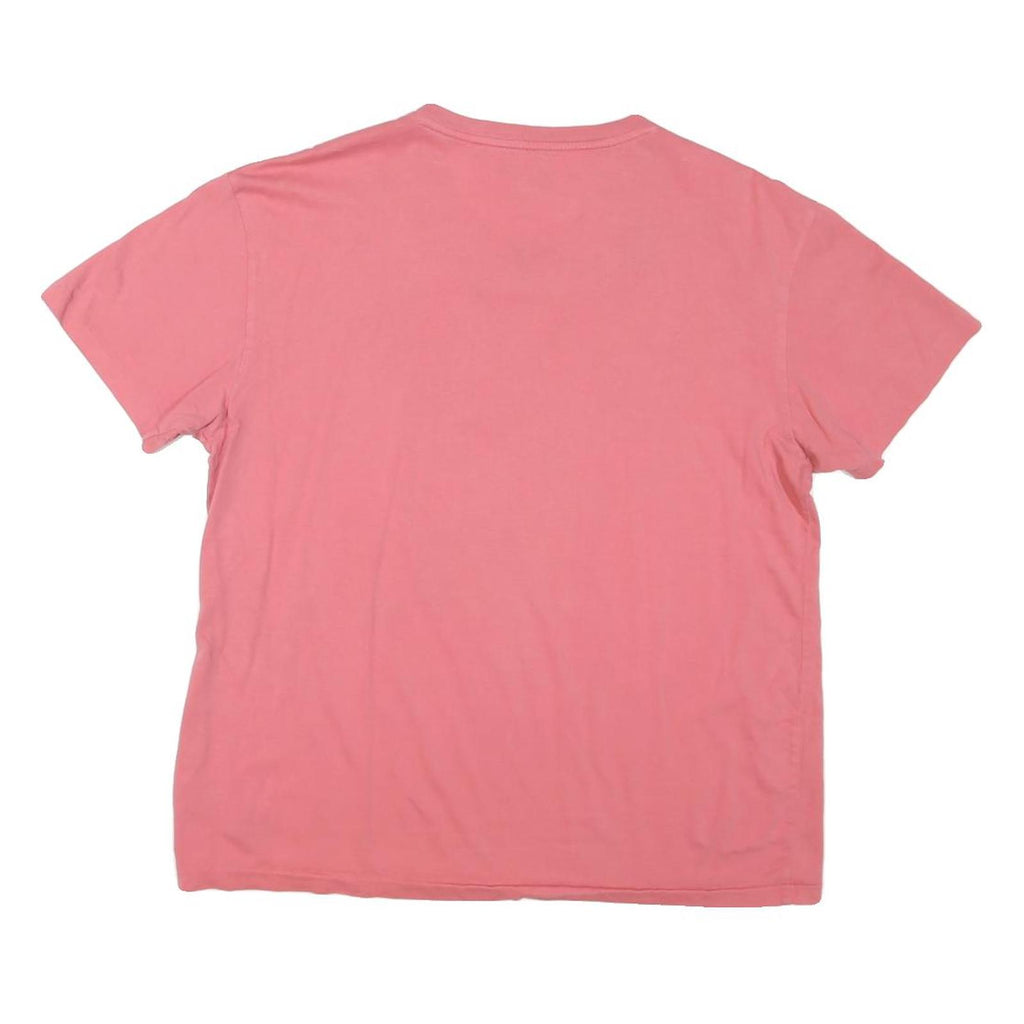 POLO RALPH LAUREN Mens Pink V-Neck T-Shirt M Cotton Blend Classic Fit