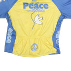 CANNONDALE Womens Blue & Yellow Peace Graphic Modern T-Shirt M Short Sleeve Half
