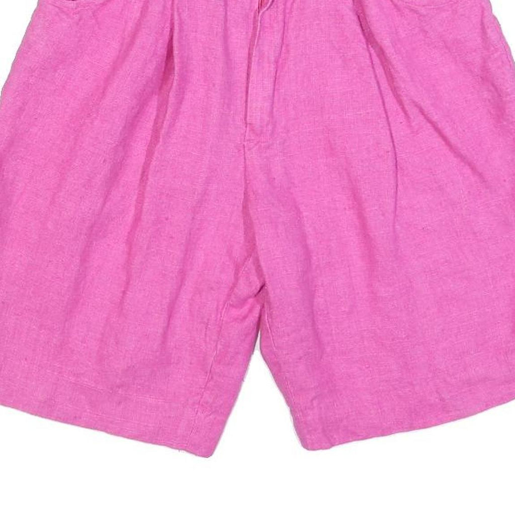 Pink Womens Shorts XS W25 Casual Plain with Pockets