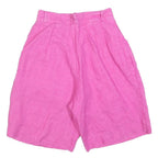 Pink Womens Shorts XS W25 Casual Plain with Pockets