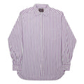 MARKS & SPENCER Mens Purple & White Striped Shirt M Formal Cotton Blend