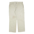 DICKIES Mens Cotton Blend Beige Relaxed Straight Trousers W34 L30 Workwear Zip