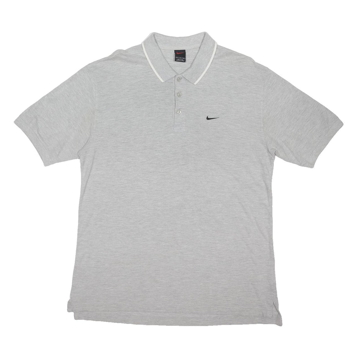 NIKE Mens Grey Polo Shirt Short Sleeve Plain M Cotton Blend Casual Sport