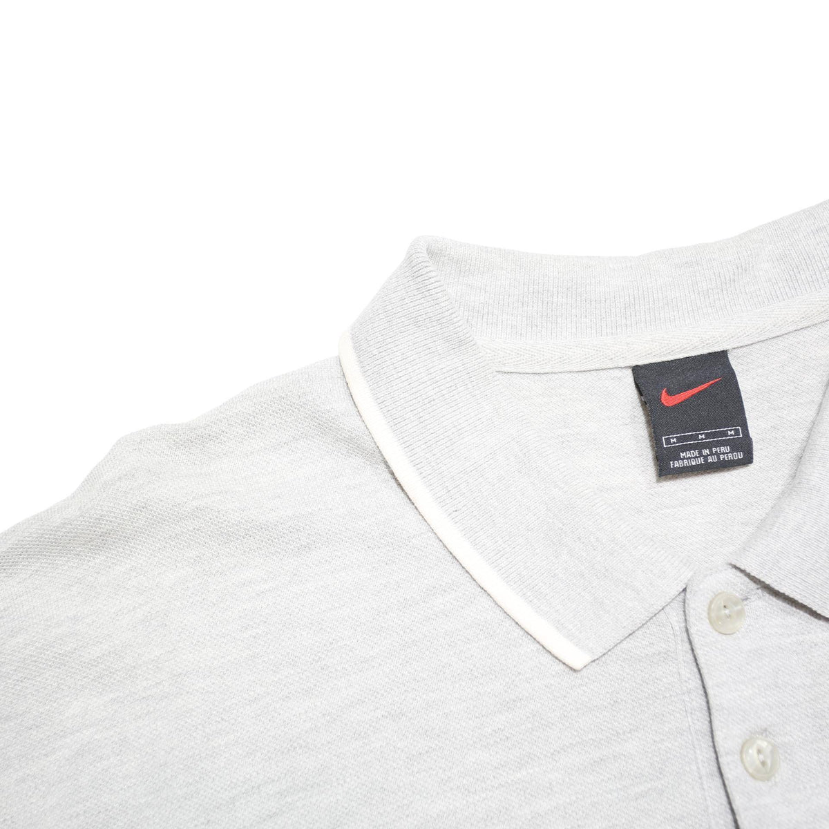 NIKE Mens Grey Polo Shirt Short Sleeve Plain M Cotton Blend Casual Sport