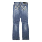 VIGOSS Womens Jeans Blue Slim Straight Denim Medium W28 L31 Stylish Detailed