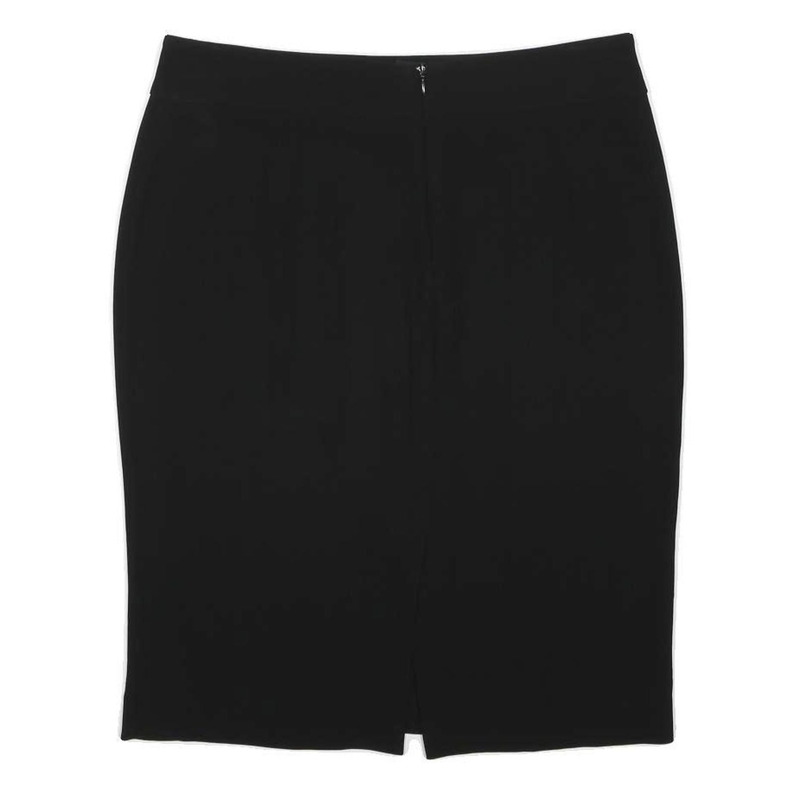 ARMANI COLLEZIONI Womens Black Pencil Knee Length Silk Skirt UK 14 Elegant