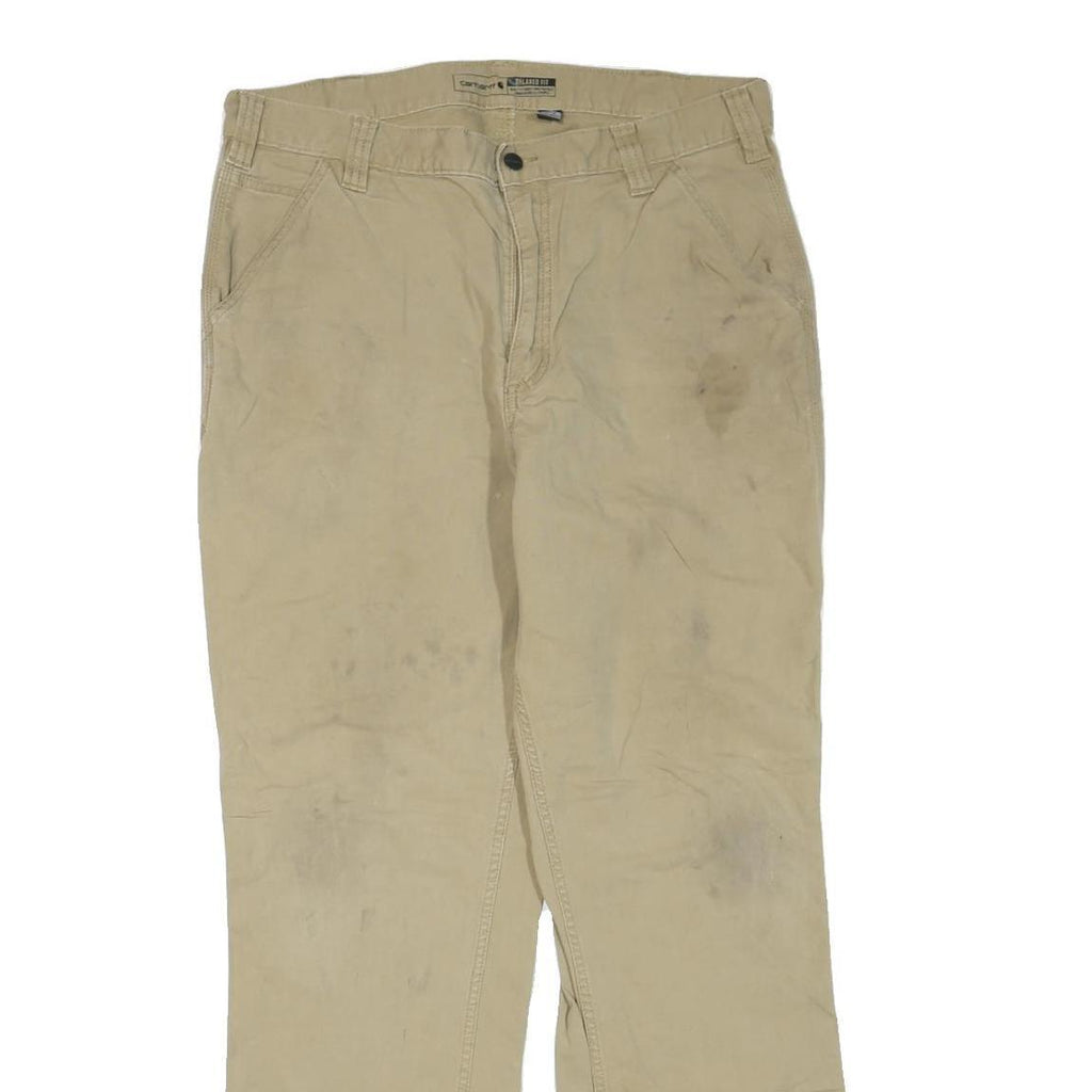 CARHARTT Mens Jeans Beige Regular Straight Denim W36 L31 Workwear Utility