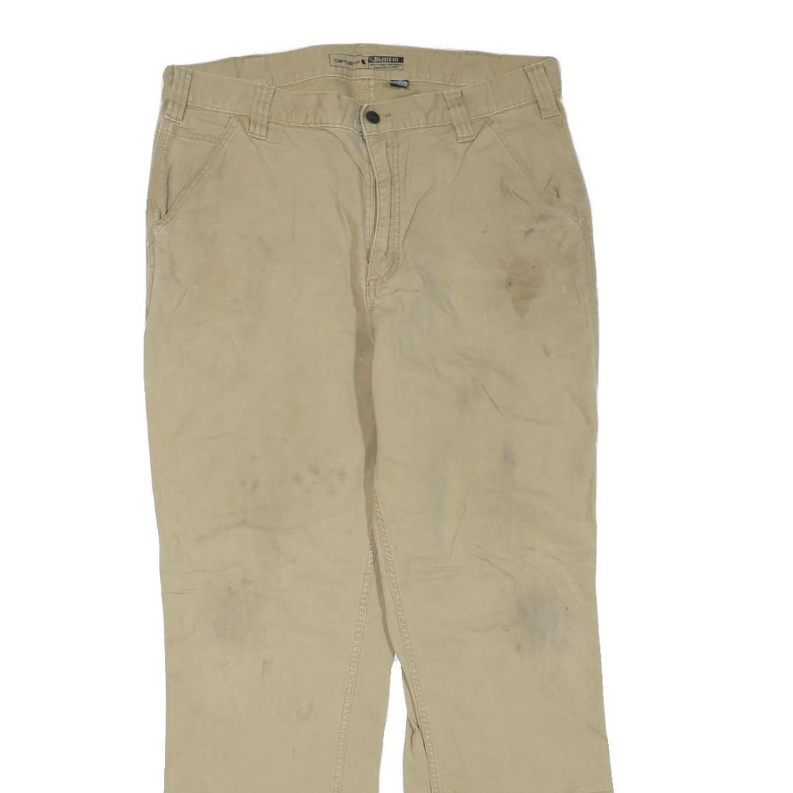 CARHARTT Mens Jeans Beige Regular Straight Denim W36 L31 Workwear Utility