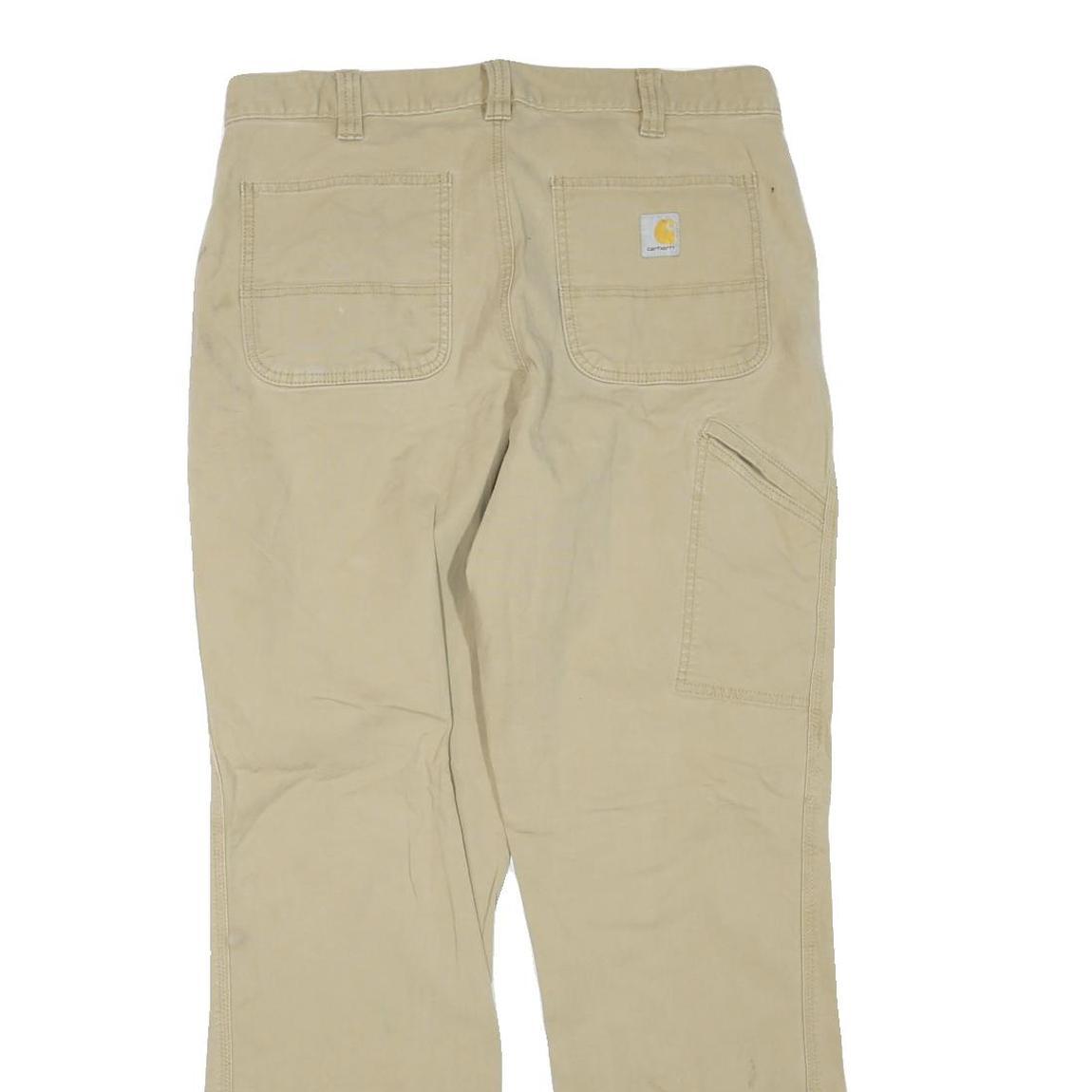 CARHARTT Mens Jeans Beige Regular Straight Denim W36 L31 Workwear Utility