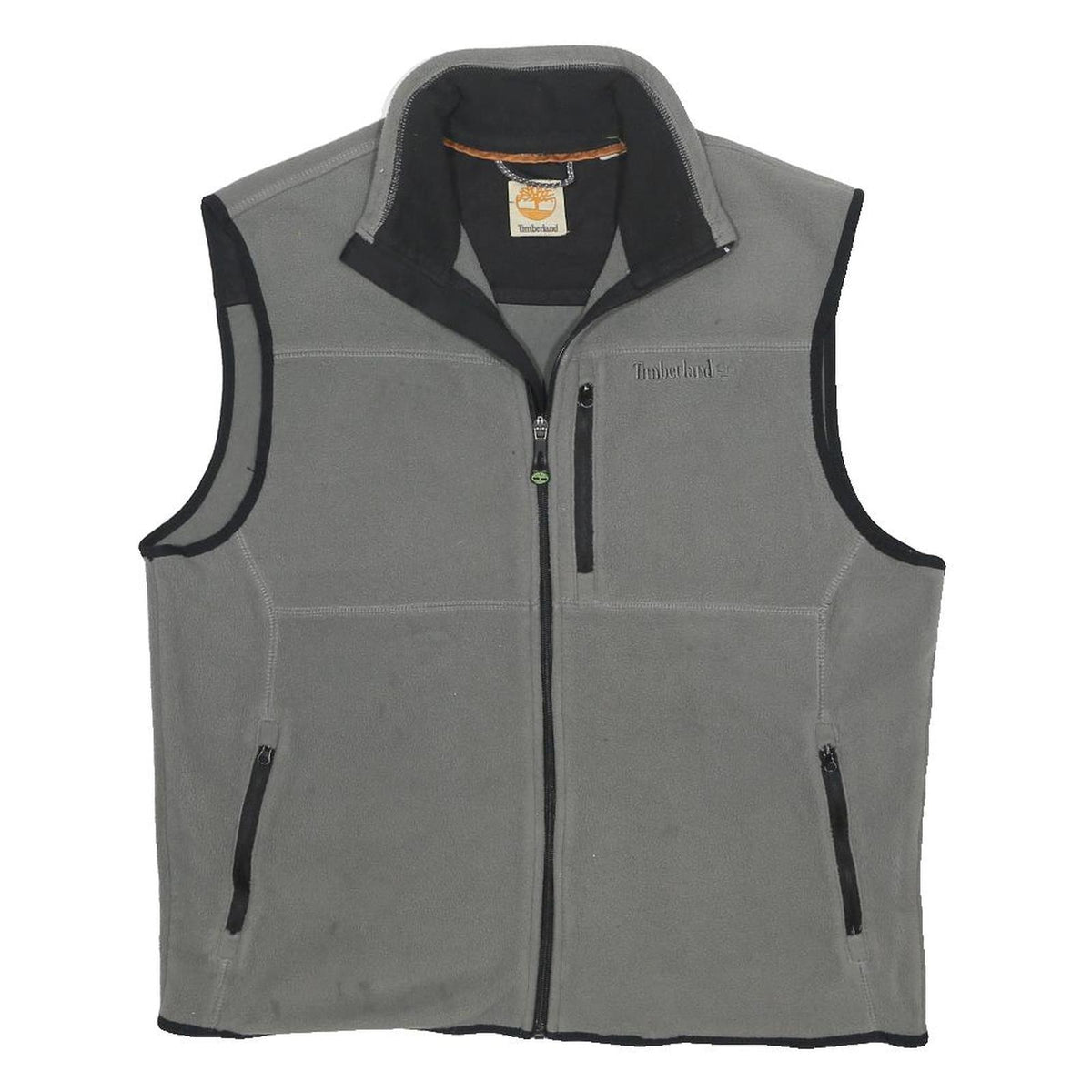 TIMBERLAND Womens Grey Sleeveless Zip Jacket L Polyester Outdoor Casual Vest