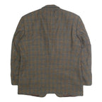 HOSTETTER MODE Mens Brown & Blue Wool Checked Classic Jacket XL Button Wool
