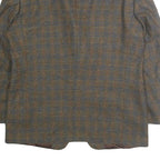 HOSTETTER MODE Mens Brown & Blue Wool Checked Classic Jacket XL Button Wool