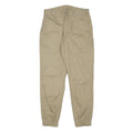 Mens Relaxed Fit Beige Cotton Blend Cargo Trousers W27 L26 Zip Pocket Detail
