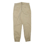Mens Relaxed Fit Beige Cotton Blend Cargo Trousers W27 L26 Zip Pocket Detail
