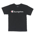 CHAMPION Mens Black Graphic T-Shirt S Short Sleeve Crew Neck Logo Print