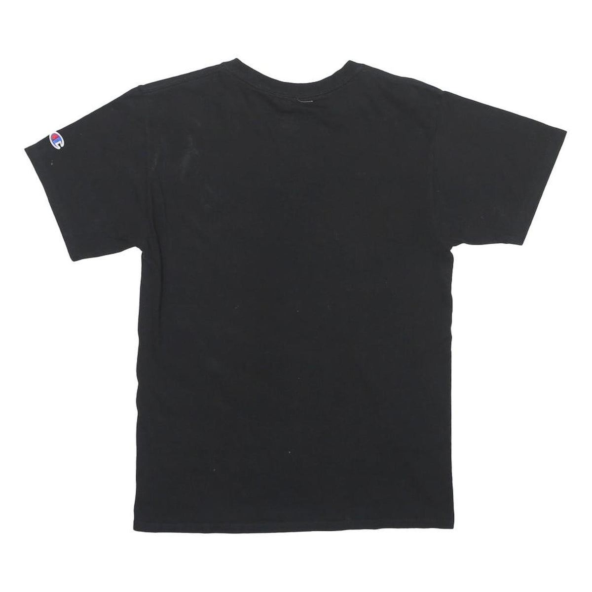 CHAMPION Mens Black Graphic T-Shirt S Short Sleeve Crew Neck Logo Print