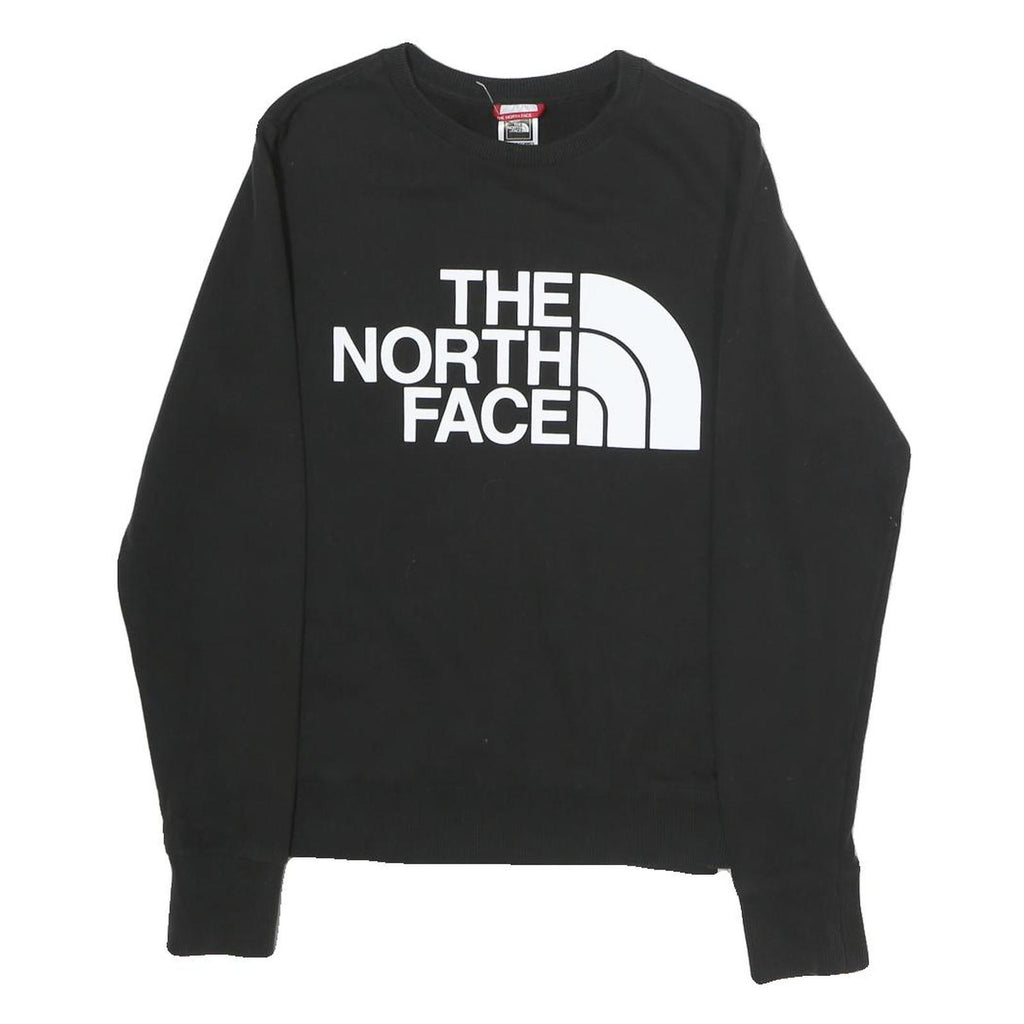 THE NORTH FACE Womens Black Sweatshirt Crew Neck S Logo Printed Cotton Pullover